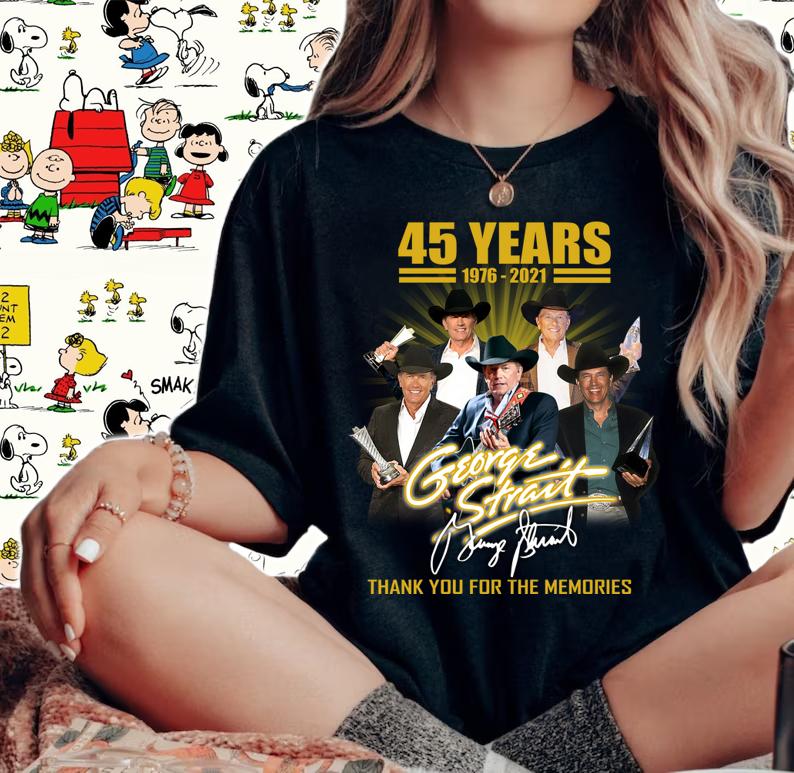 2021 George Strait 45 Years Signature Thank Memories t-shirt woman shirt