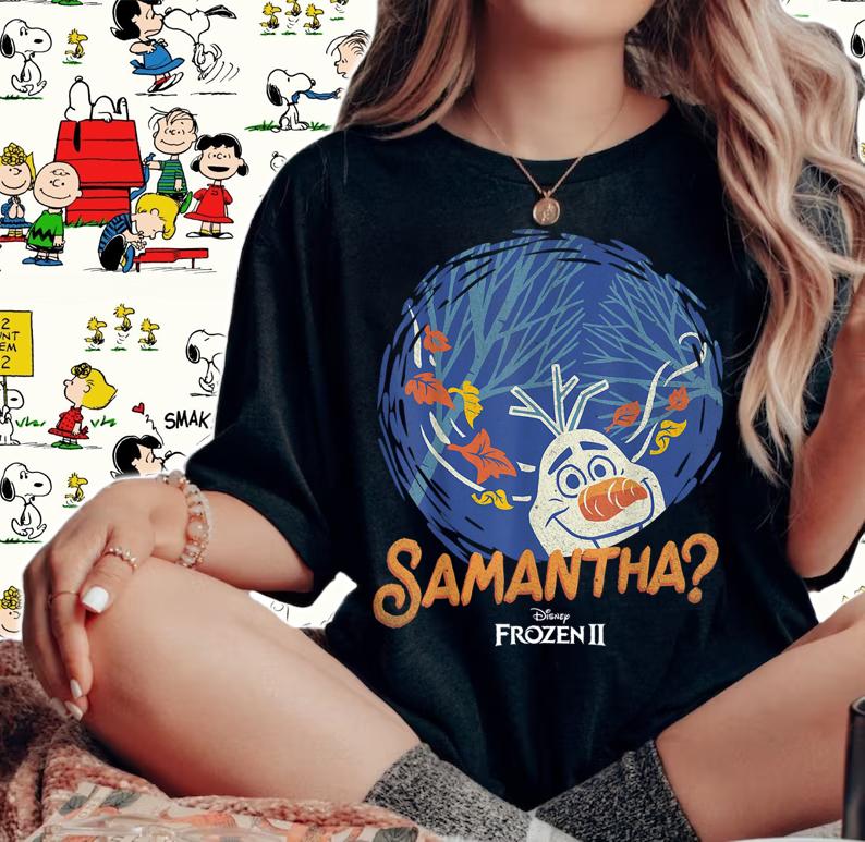 Disney Frozen 2 Olaf Samantha Circle Portrait t-shirt woman shirt