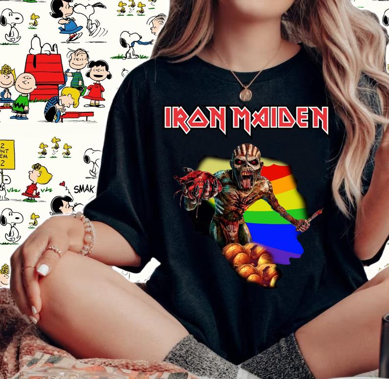 Iron Maiden Band Eddie Lgbt Flag t-shirt woman shirt