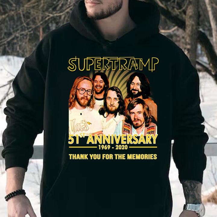 Supertramp 51st anniversary 1969-2020 thank you for the memories t-shirt hoodie