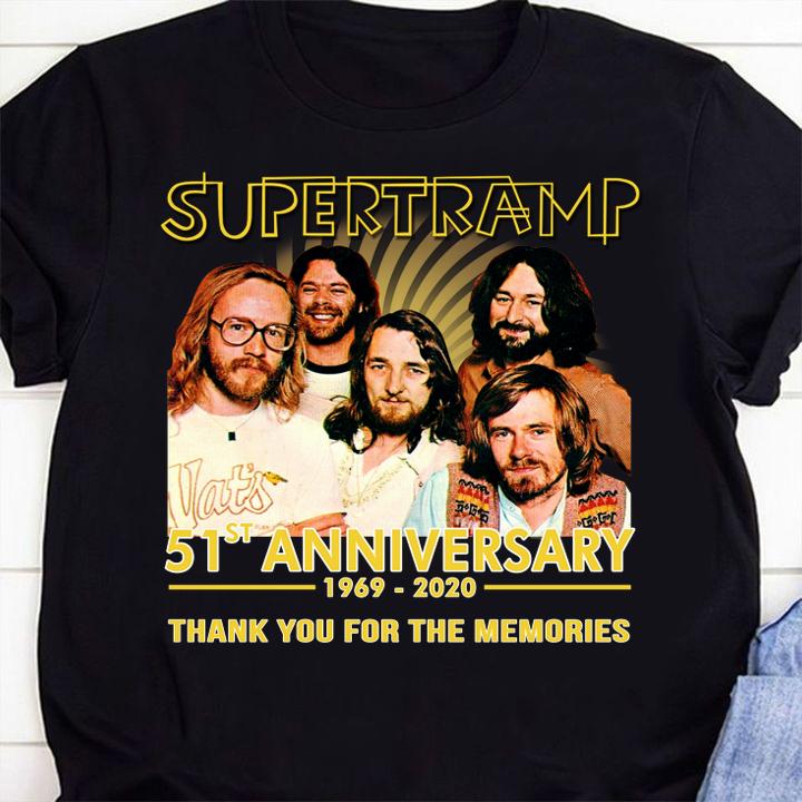 Supertramp 51st anniversary 1969-2020 thank you for the memories t-shirt shirt
