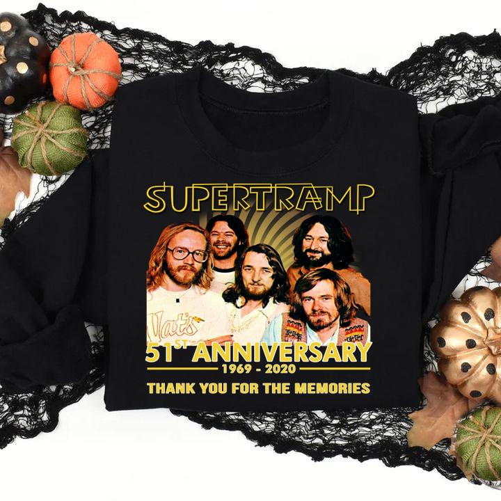 Supertramp 51st anniversary 1969-2020 thank you for the memories t-shirt sweatshirt
