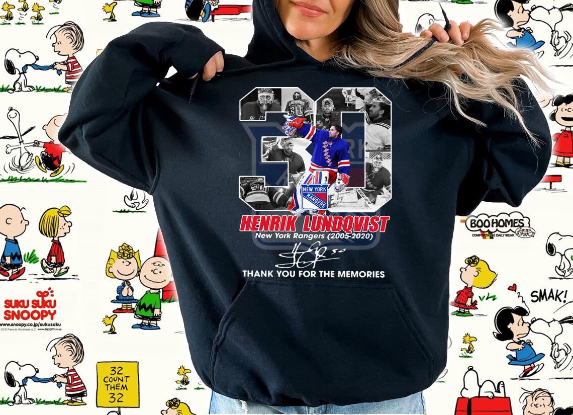 Thank You 30 Henrik Lundqvist New York Rangers 2005-2020 Signature-Recovered t-shirt hoodie
