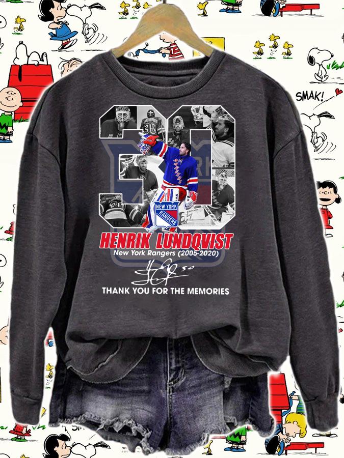Thank You 30 Henrik Lundqvist New York Rangers 2005-2020 Signature-Recovered t-shirt sweatshirt