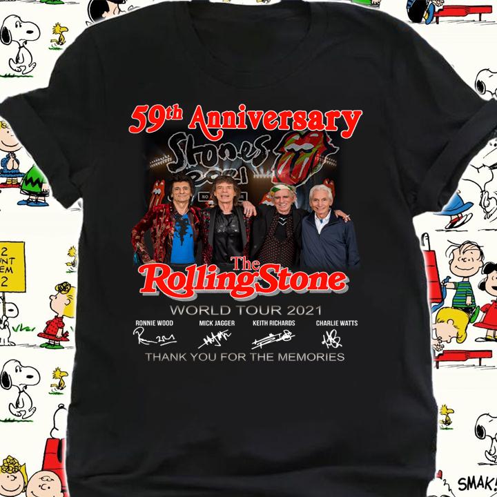 59th Anniversary The Rolling Stones Band World Tour 2021 Signatures Thank You For The Memories t-shirt shirt