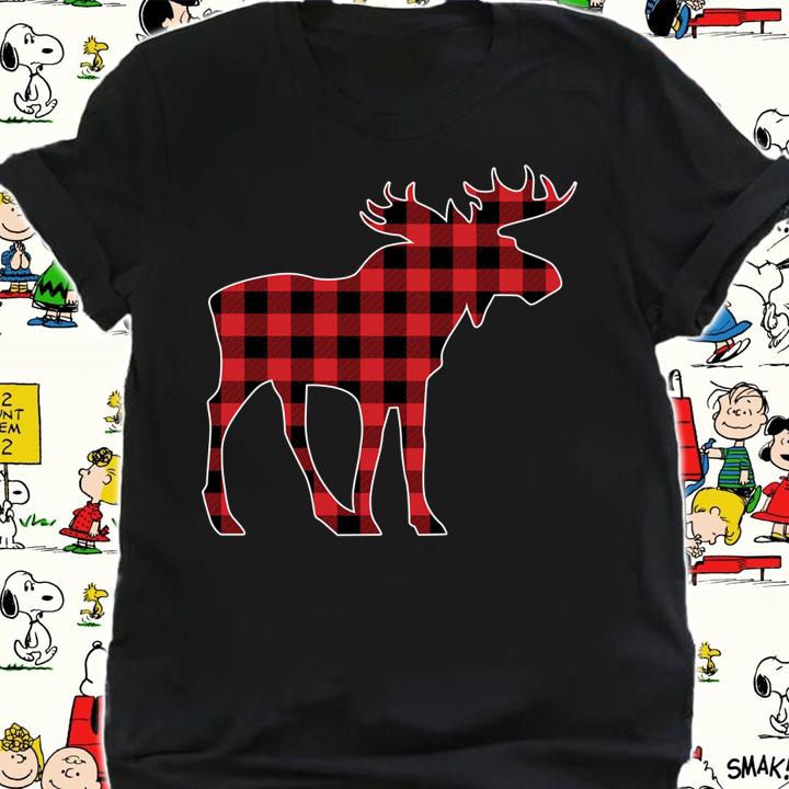Premium Red Moose Christmas Matching Buffalo Plaid Pajama t-shirt shirt