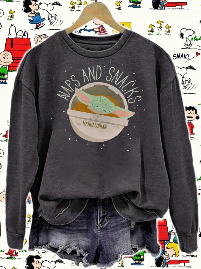 Official Naps And Snacks Baby Yoda t-shirt sweatshirt
