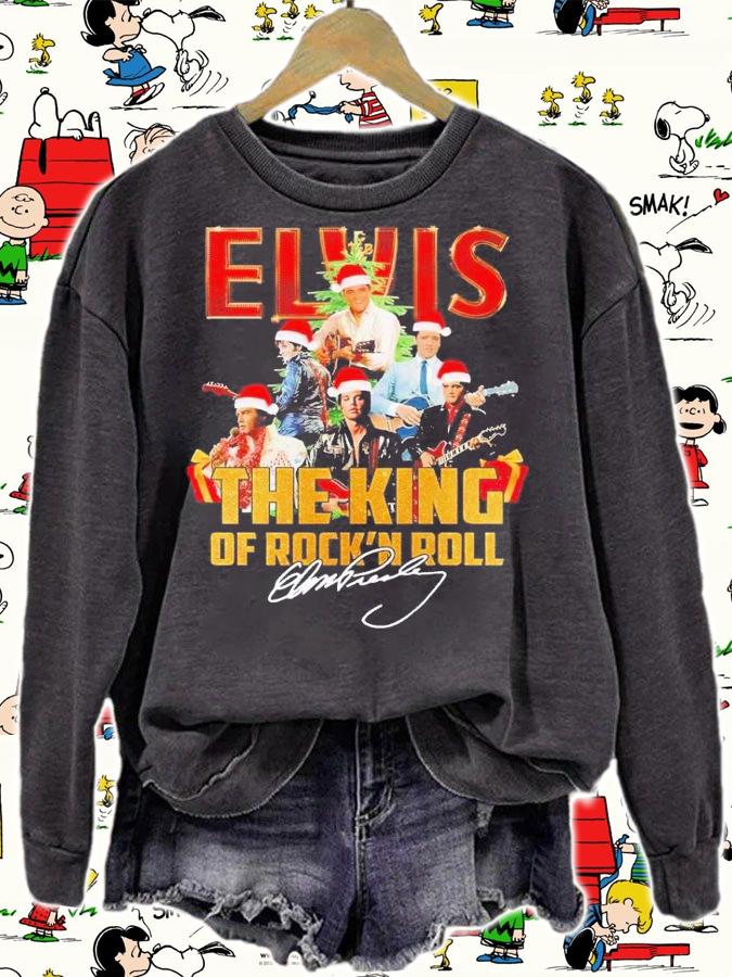 Elvis The King of Rock 'N Roll signature t-shirt sweatshirt