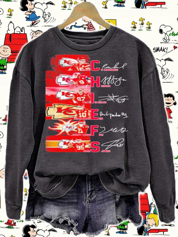Chiefs players name signatures shirt t-shirt sweatshirt
