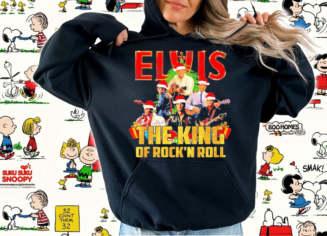 Elvis the King of Rock 'N Roll Christmas shirt t-shirt hoodie