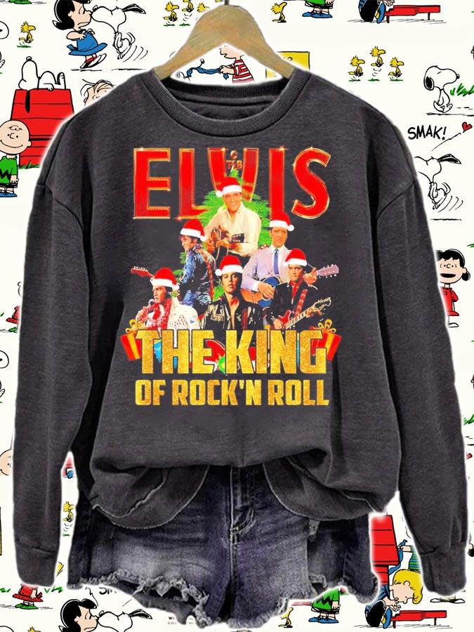 Elvis the King of Rock 'N Roll Christmas shirt t-shirt sweatshirt