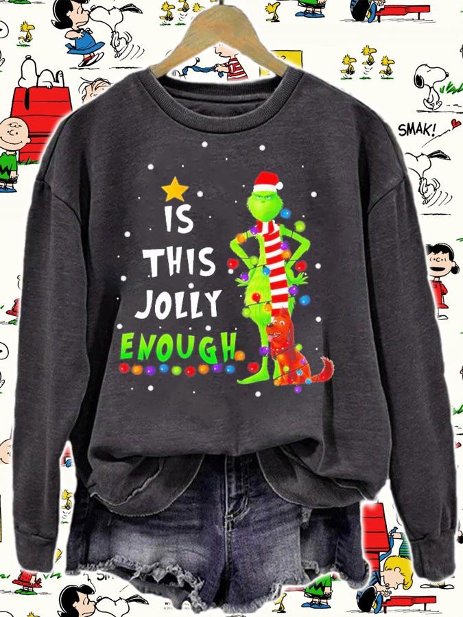 Christmas Is This Jolly Enough Santa Grinch And Max Dog Shirt t-shirt sweatshirt