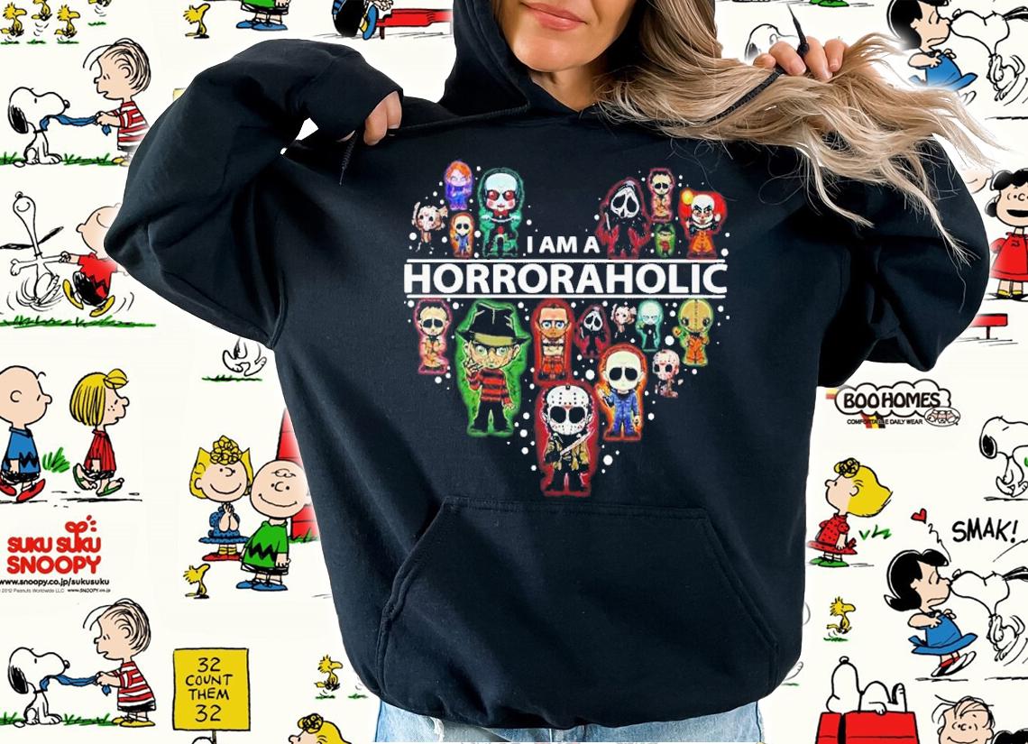 Horror Character Halloween I Am A Horroraholic Shirt t-shirt hoodie