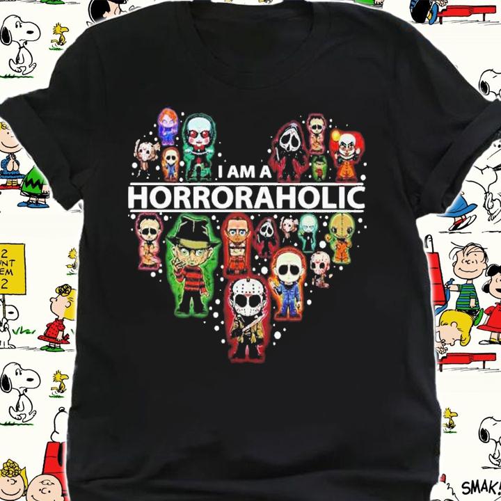Horror Character Halloween I Am A Horroraholic Shirt t-shirt shirt