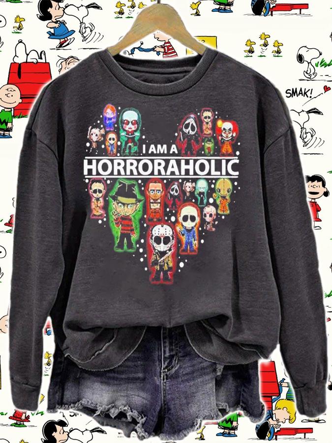 Horror Character Halloween I Am A Horroraholic Shirt t-shirt sweatshirt