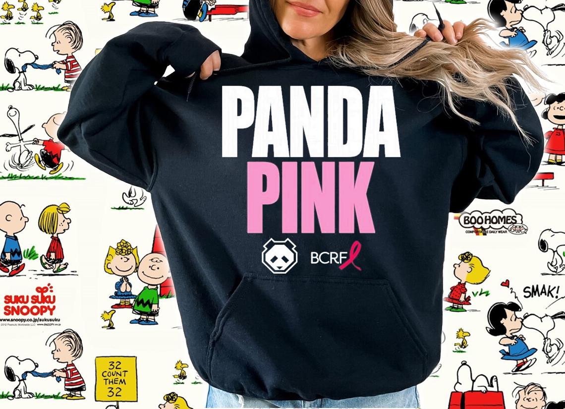 Panda Pink BCRF Black T-Shirt t-shirt