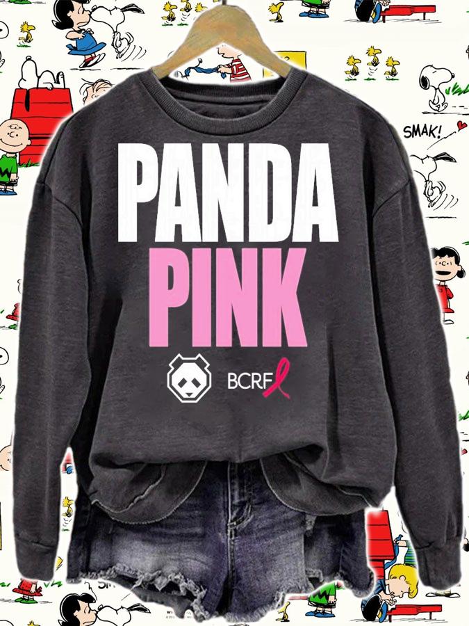 Panda Pink BCRF Black T-Shirt t-shirt