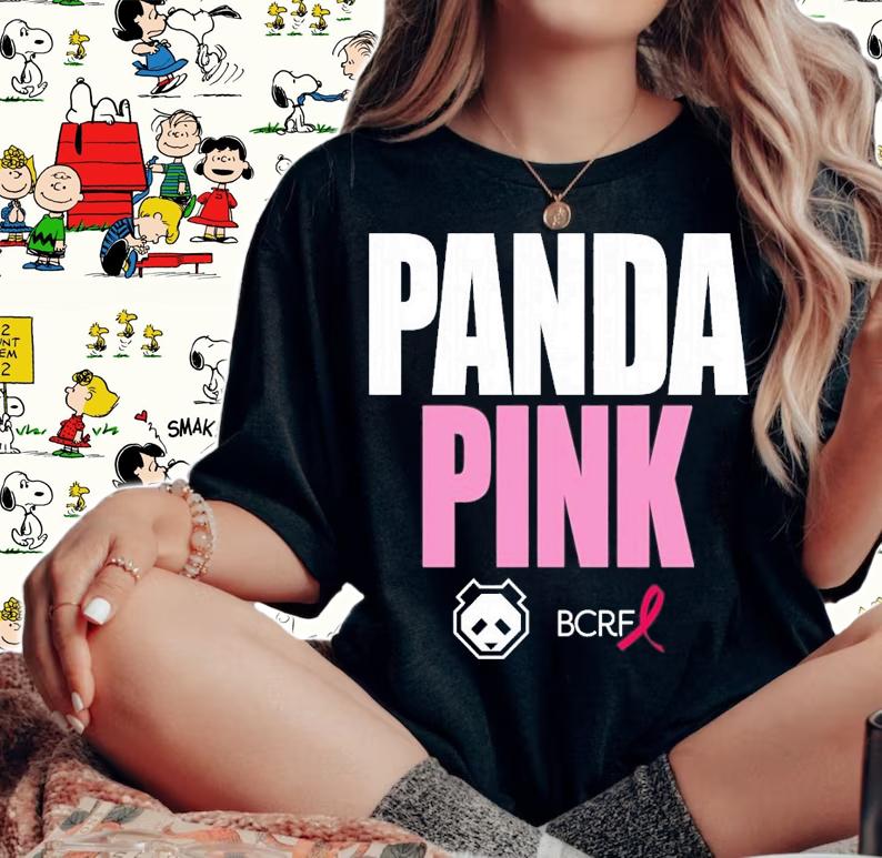 Panda Pink BCRF Black T-Shirt t-shirt