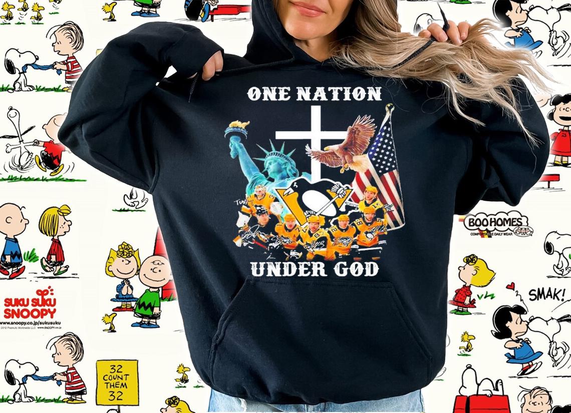 Penguins one nation under God signatures shirt t-shirt