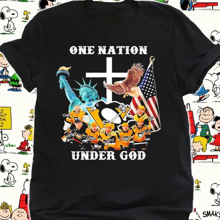 Penguins one nation under God signatures shirt t-shirt