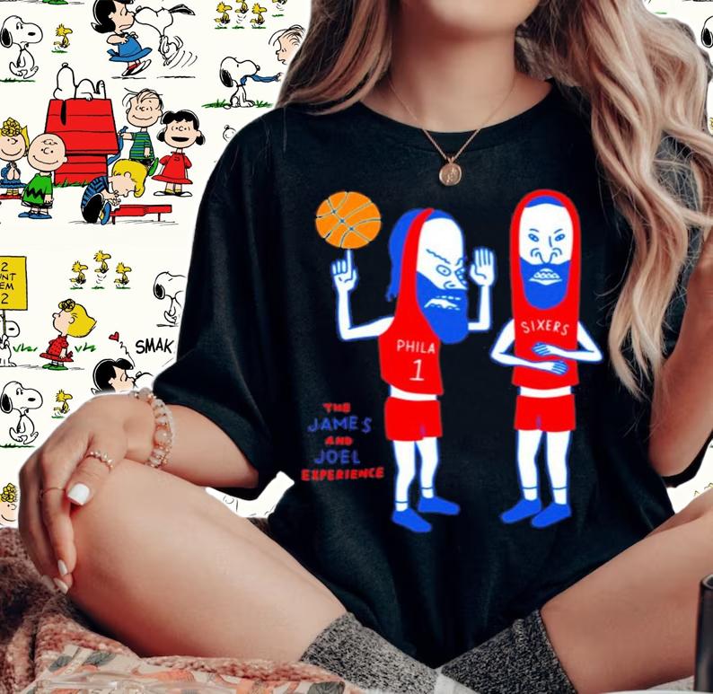 The James And Joel Experience Harden And Embiid On The Seventy Sixers shirt t-shirt woman shirt