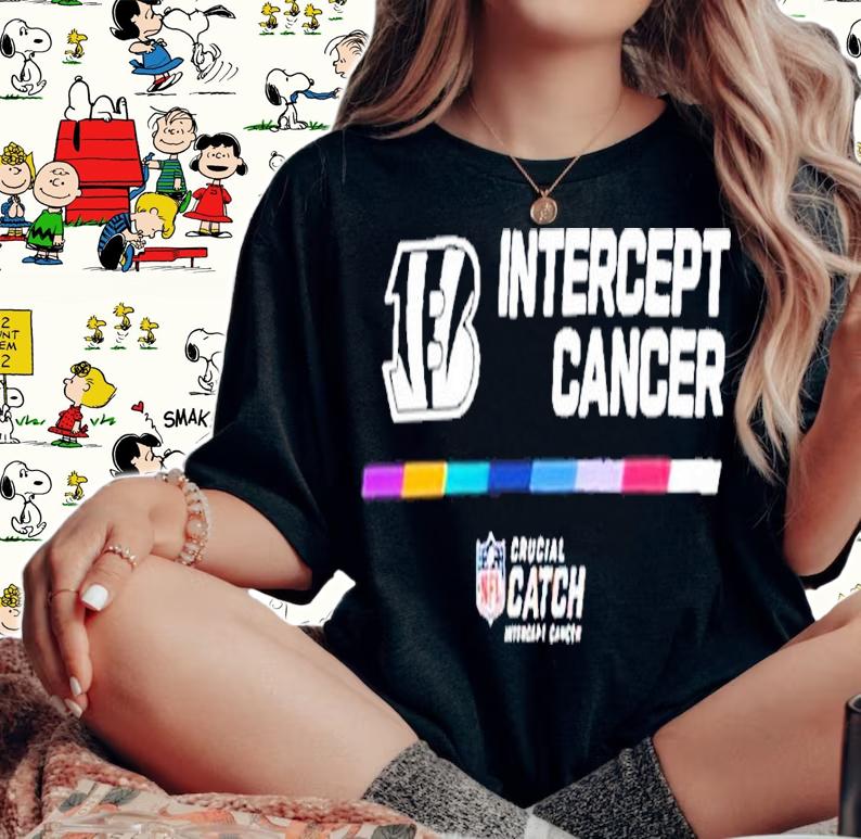 Cincinnati Bengals Intercept Cancer NFL Crucial Catch 2022 Shirt t-shirt