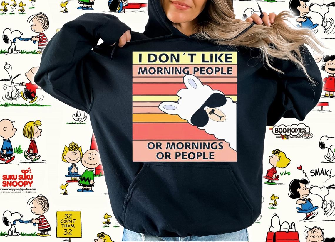 Llama I Don't Like Morning People Or Mornings Or People Vintage T-Shirt t-shirt hoodie
