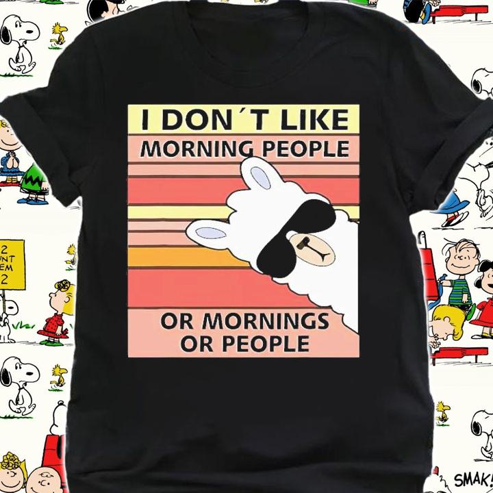 Llama I Don't Like Morning People Or Mornings Or People Vintage T-Shirt t-shirt shirt