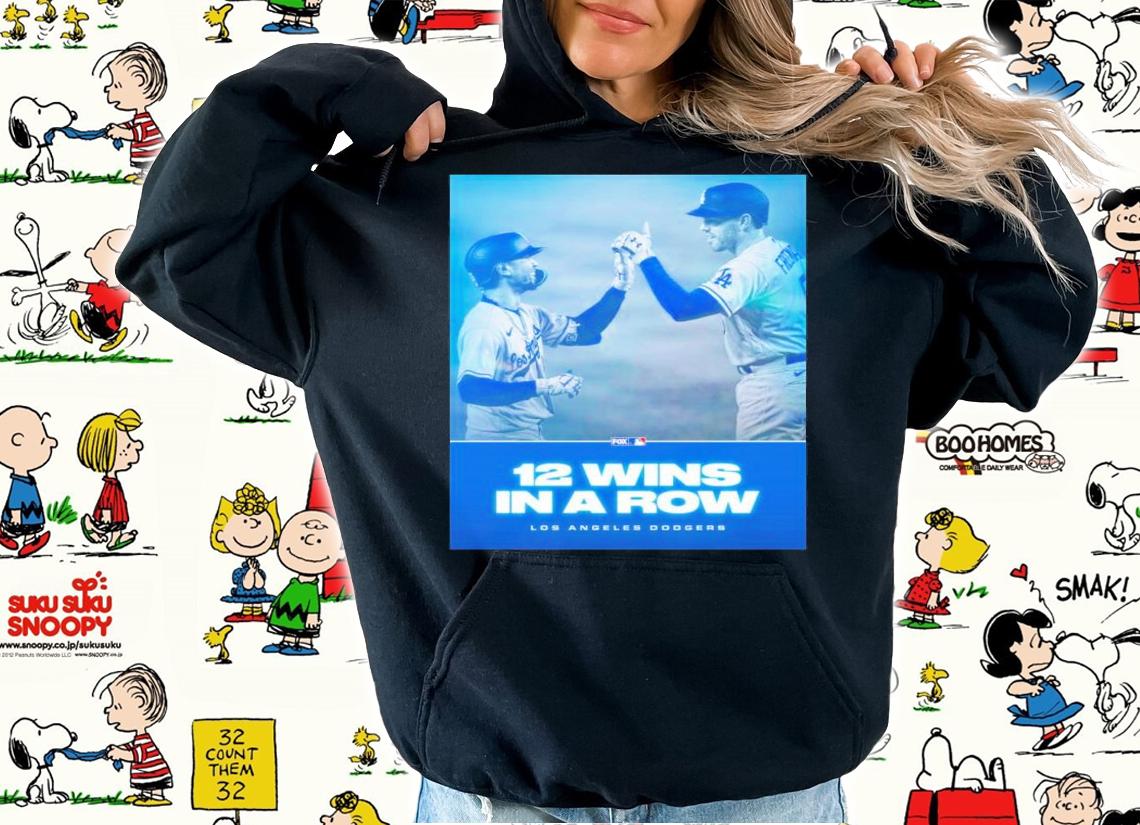 MLB 12 Wins In A Row Los Angeles Dodgers Shirt t-shirt hoodie
