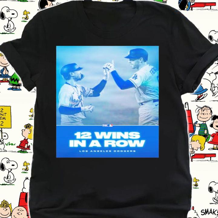 MLB 12 Wins In A Row Los Angeles Dodgers Shirt t-shirt shirt