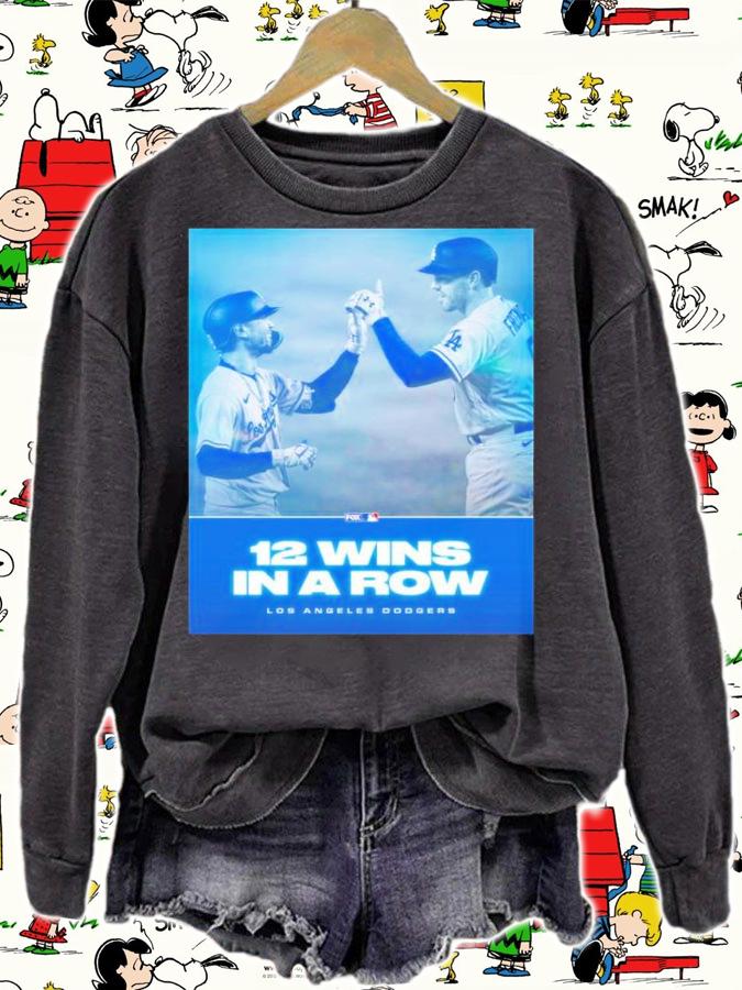 MLB 12 Wins In A Row Los Angeles Dodgers Shirt t-shirt sweatshirt