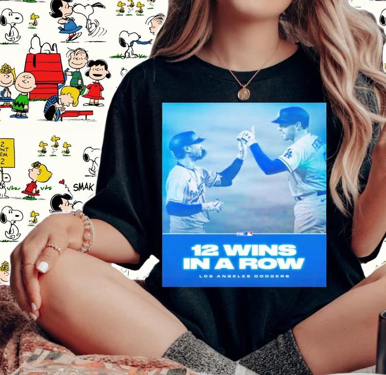 MLB 12 Wins In A Row Los Angeles Dodgers Shirt t-shirt woman shirt