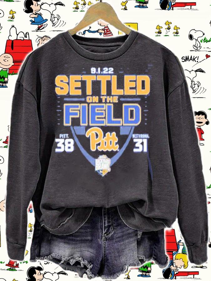 Pitt Panthers vs. West Virginia Mountaineers 2022 Settled on the Field shirt t-shirt sweatshirt