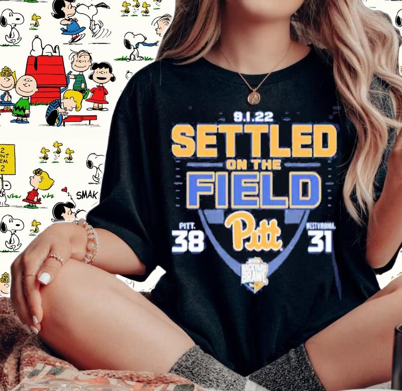 Pitt Panthers vs. West Virginia Mountaineers 2022 Settled on the Field shirt t-shirt woman shirt