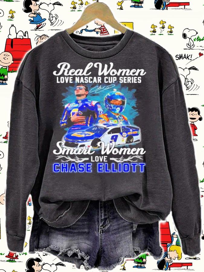 Real Women Love Nascar Cup Series Smart Women Love Chase Elliott Signature Shirt t-shirt
