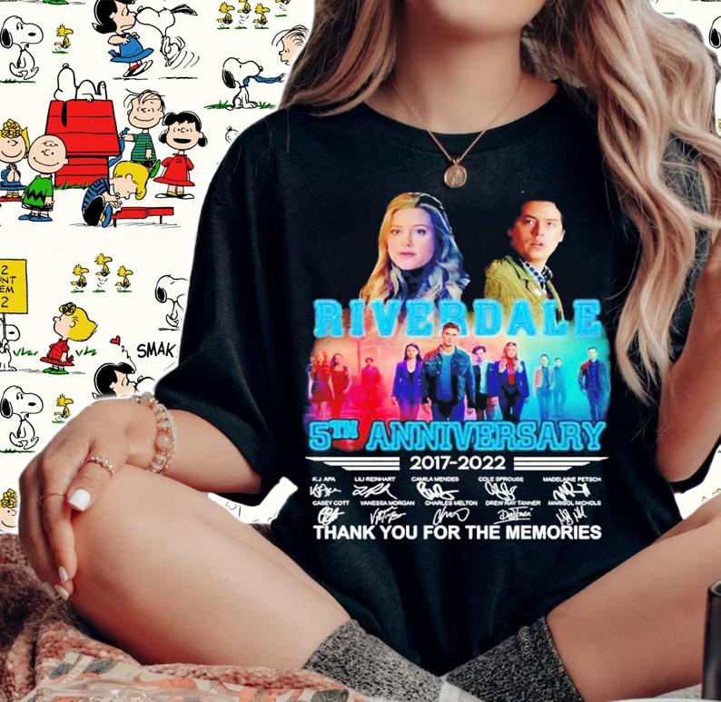 Riverdale 5th anniversary 2017 2022 thank you for the memories shirt t-shirt