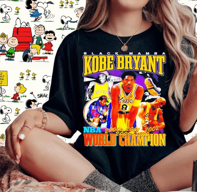 Black Mamba Kobe Bryant NBA World Champion Vintage T-Shirt t-shirt woman shirt