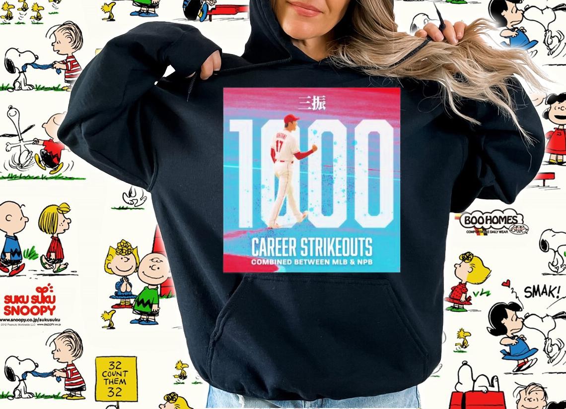 Shohei Ohtani 1000 Career Strikeouts MLB And NPB Shirt t-shirt hoodie