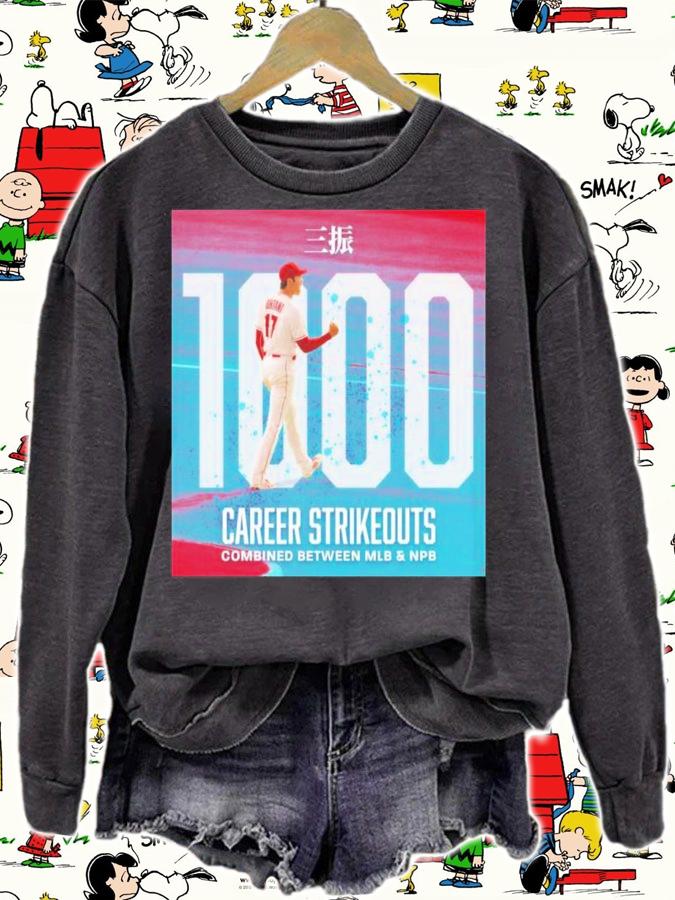Shohei Ohtani 1000 Career Strikeouts MLB And NPB Shirt t-shirt sweatshirt