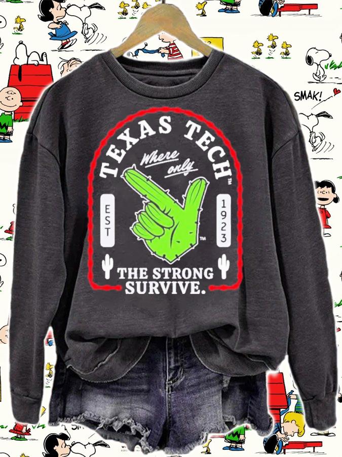 Texas Tech Where Only The Strong Survive Guns Up Cactus Shirt t-shirt sweatshirt