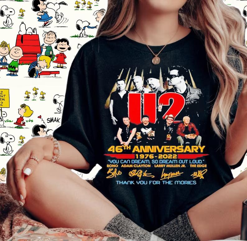 U2 46th anniversary 1976 2022 you can dream so dream out loud thank you for the memories t-shirt woman shirt