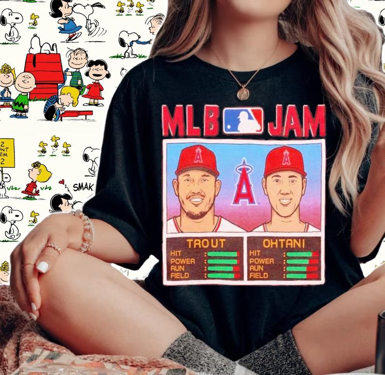 MLB Jam Mike Trout And Shohei Ohtani Los Angeles Angels Shirt t-shirt woman shirt