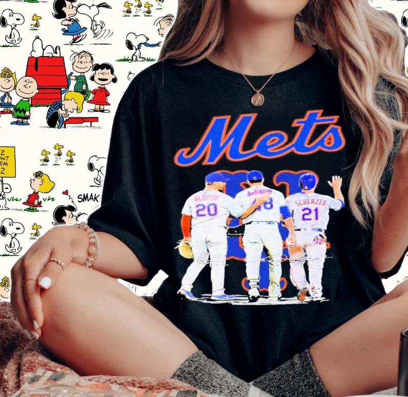 New York Mets Pete Alonso Jacob Degrom And Max Scherzer Signatures Shirt t-shirt woman shirt