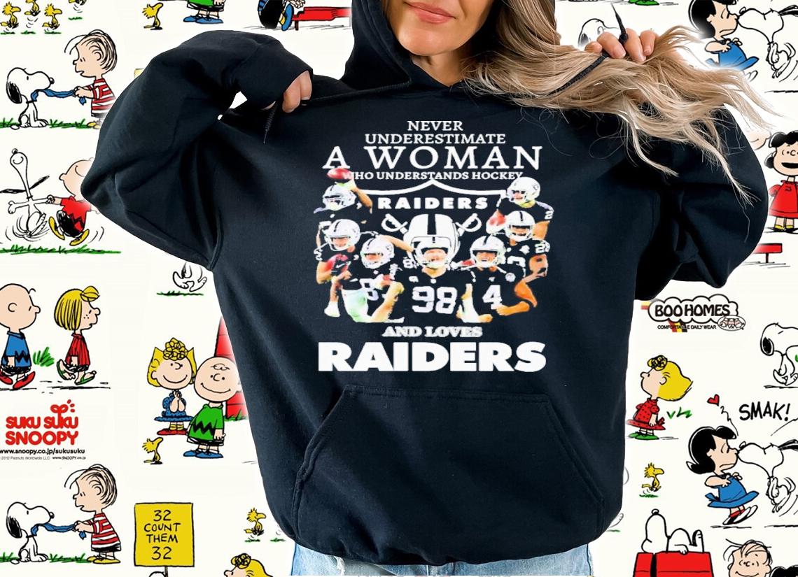 Official Never Underestimate A Woman Who Understands Football And Lovers Las Vegas Raiders Shirt t-shirt hoodie