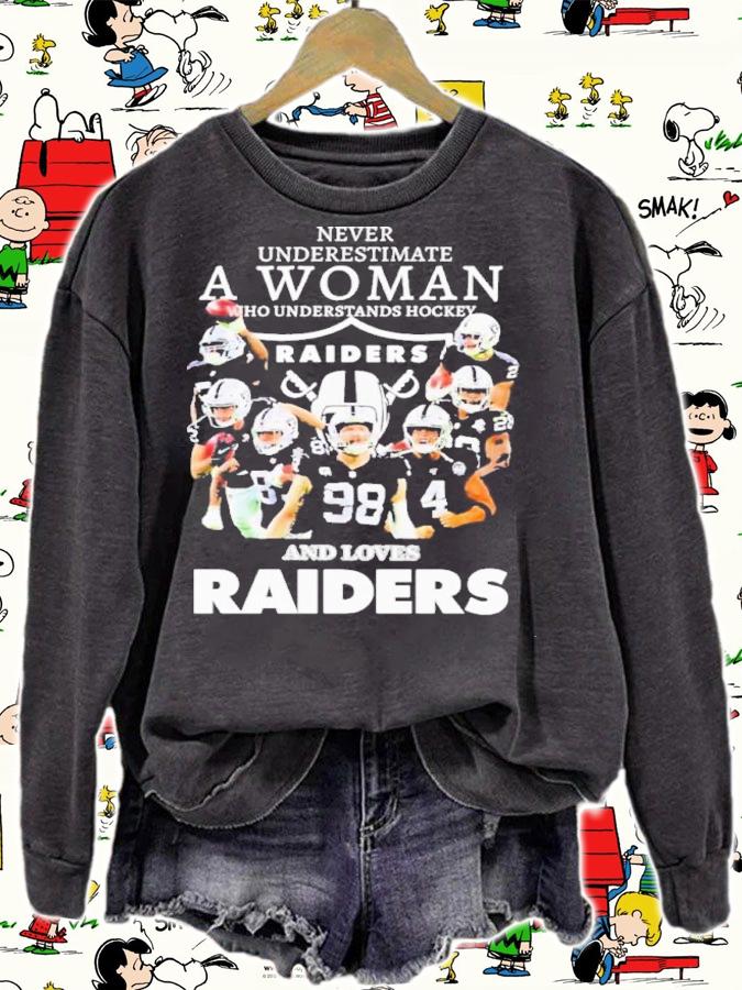 Official Never Underestimate A Woman Who Understands Football And Lovers Las Vegas Raiders Shirt t-shirt sweatshirt