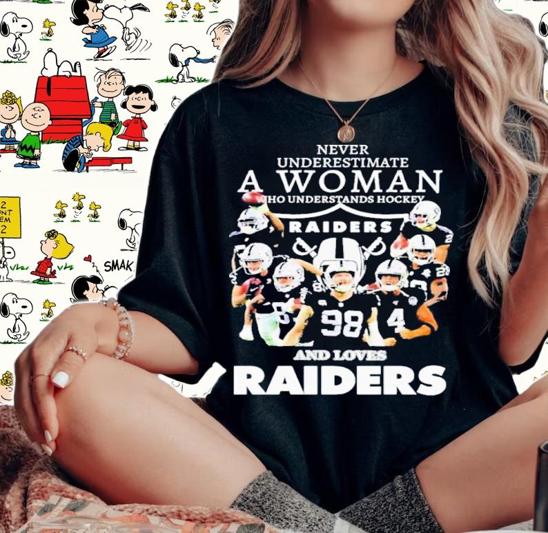 Official Never Underestimate A Woman Who Understands Football And Lovers Las Vegas Raiders Shirt t-shirt woman shirt