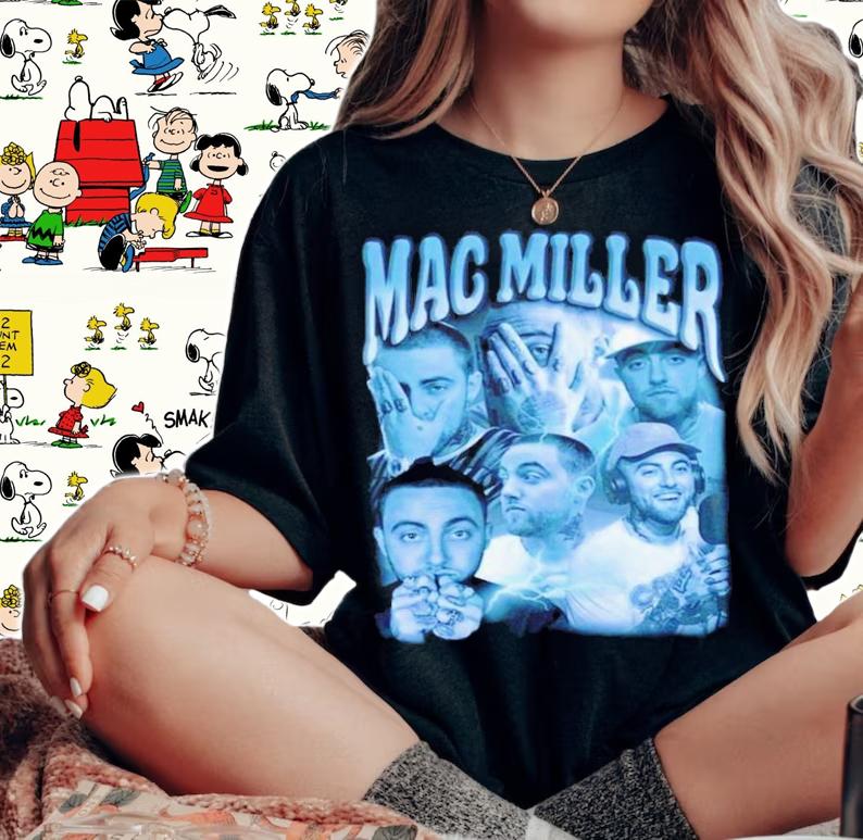 Retro Art Graphic 90s Rip Mac Miller T-Shirt t-shirt