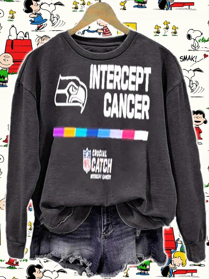 Seattle Seahawks Intercept Cancer NFL Crucial Catch 2022 Shirt t-shirt sweatshirt