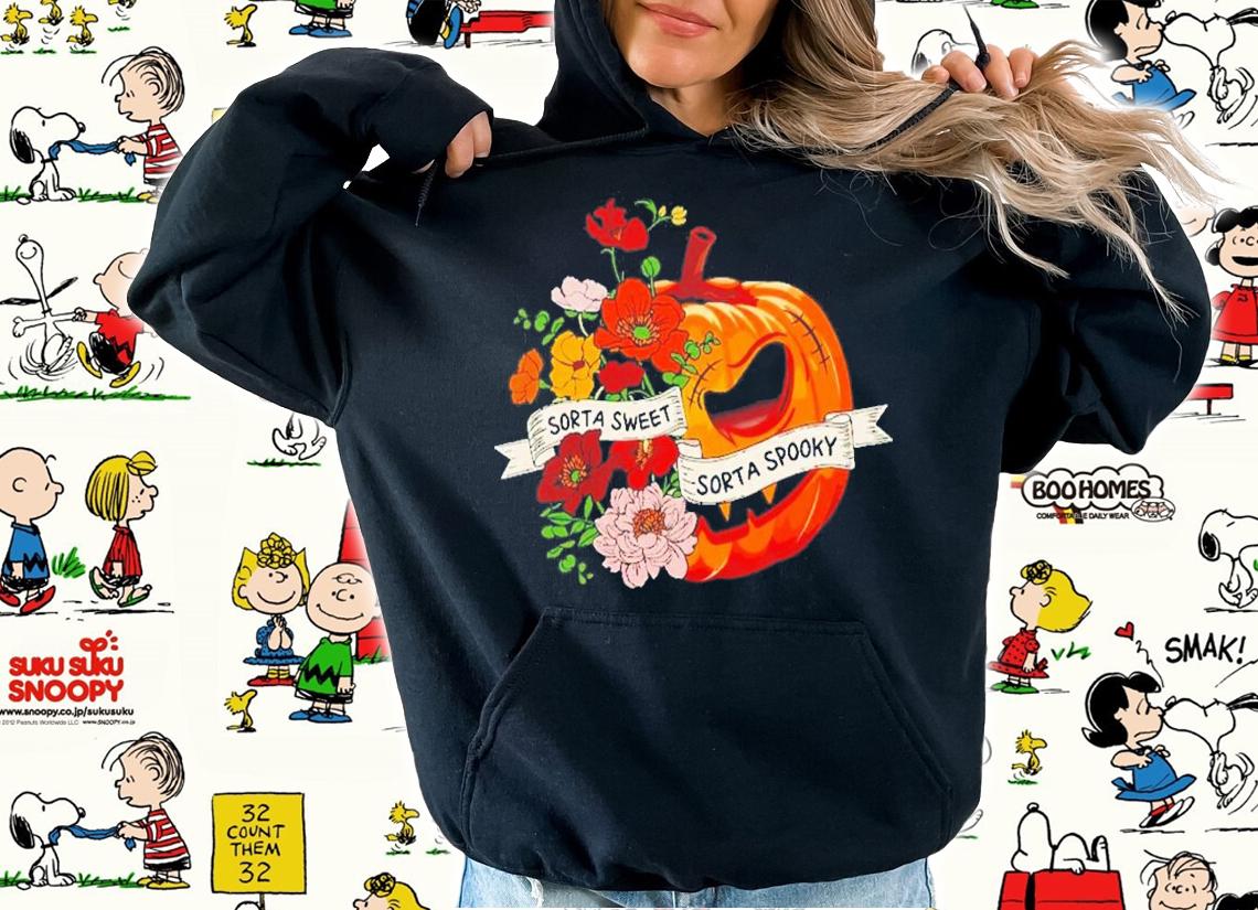 Sweet Sorta Spooky Flower Pumpkin Halloween T-Shirt t-shirt hoodie