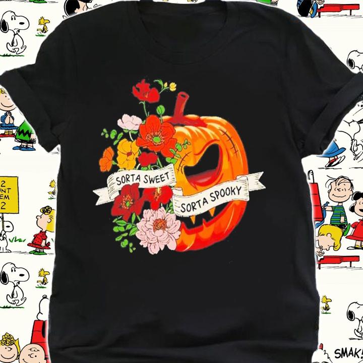 Sweet Sorta Spooky Flower Pumpkin Halloween T-Shirt t-shirt shirt